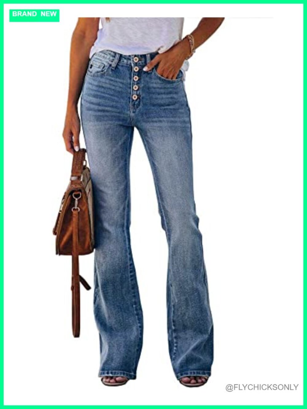 High Waisted Boyfriend Stretch Flare Bootcut Jeans Denim Pant